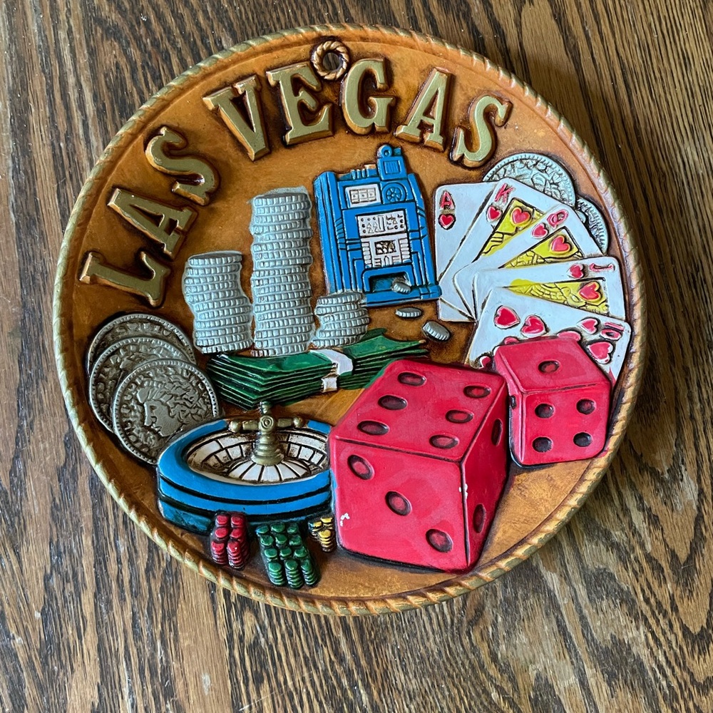 Vintage Las Vegas decorative ceramic plate